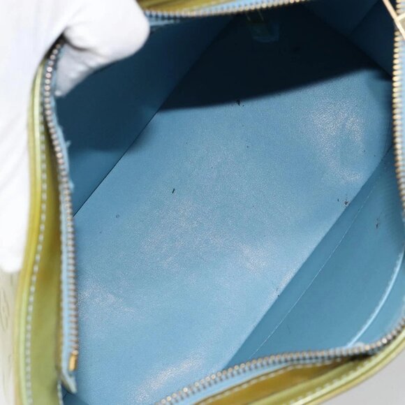 LOUIS VUITTON Monogram Vernis Houston Hand Bag Baby Blue M91005 LV Auth hk3138 - Picture 13 of 16